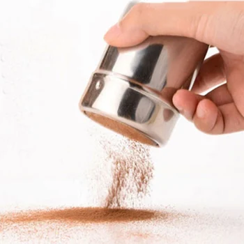 

Powder Pretend Bottle Powder with Lid Powder Can Stainless Steel Seasoning Sugar Pepper Powdered Sugar Powder Pretend Shaker