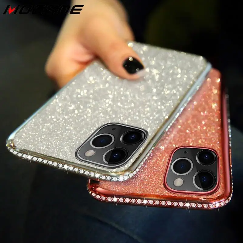 Bling Rhinestone Glitter Phone Case For iphone X XR XS Max 11 Pro Soft Silicone Diamond Cover 6S 6 7 8 Plus Funda |