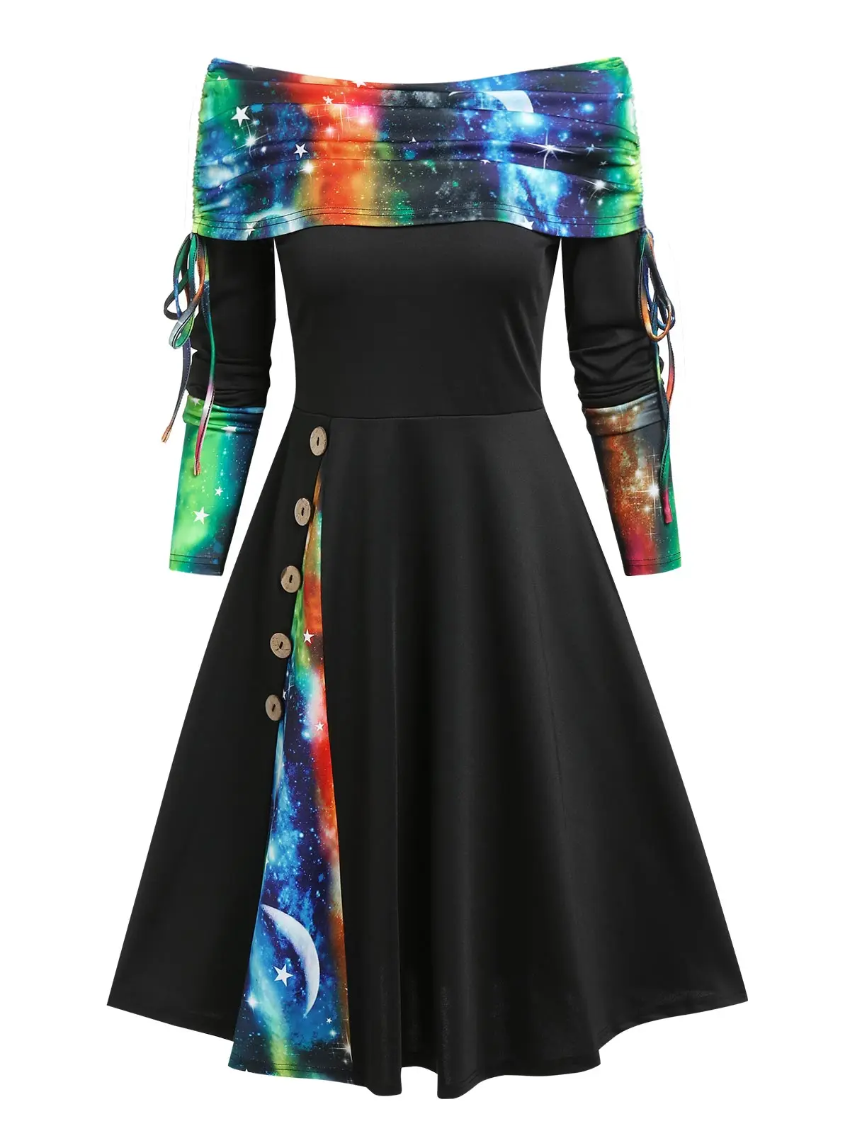 Dress Print Starry Sky Galaxy Dresses Women Dress Galaxy Print