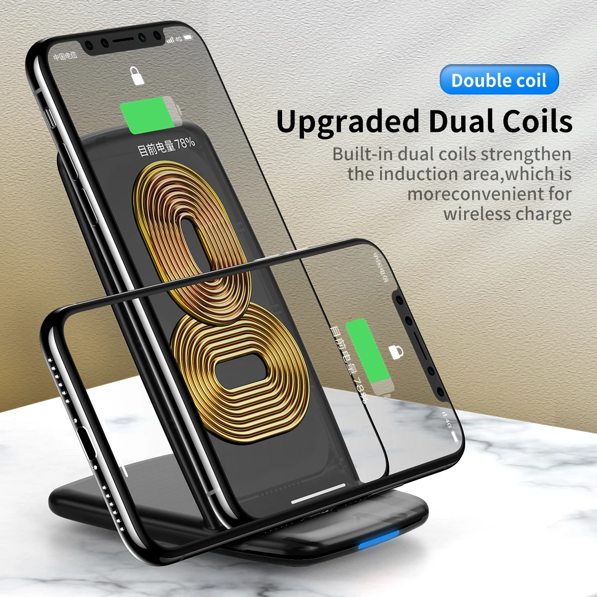 ROCK W3 Pro Qi Беспроводное зарядное устройство 10 Вт для iPhone11pro XR MAX быстрая зарядка док