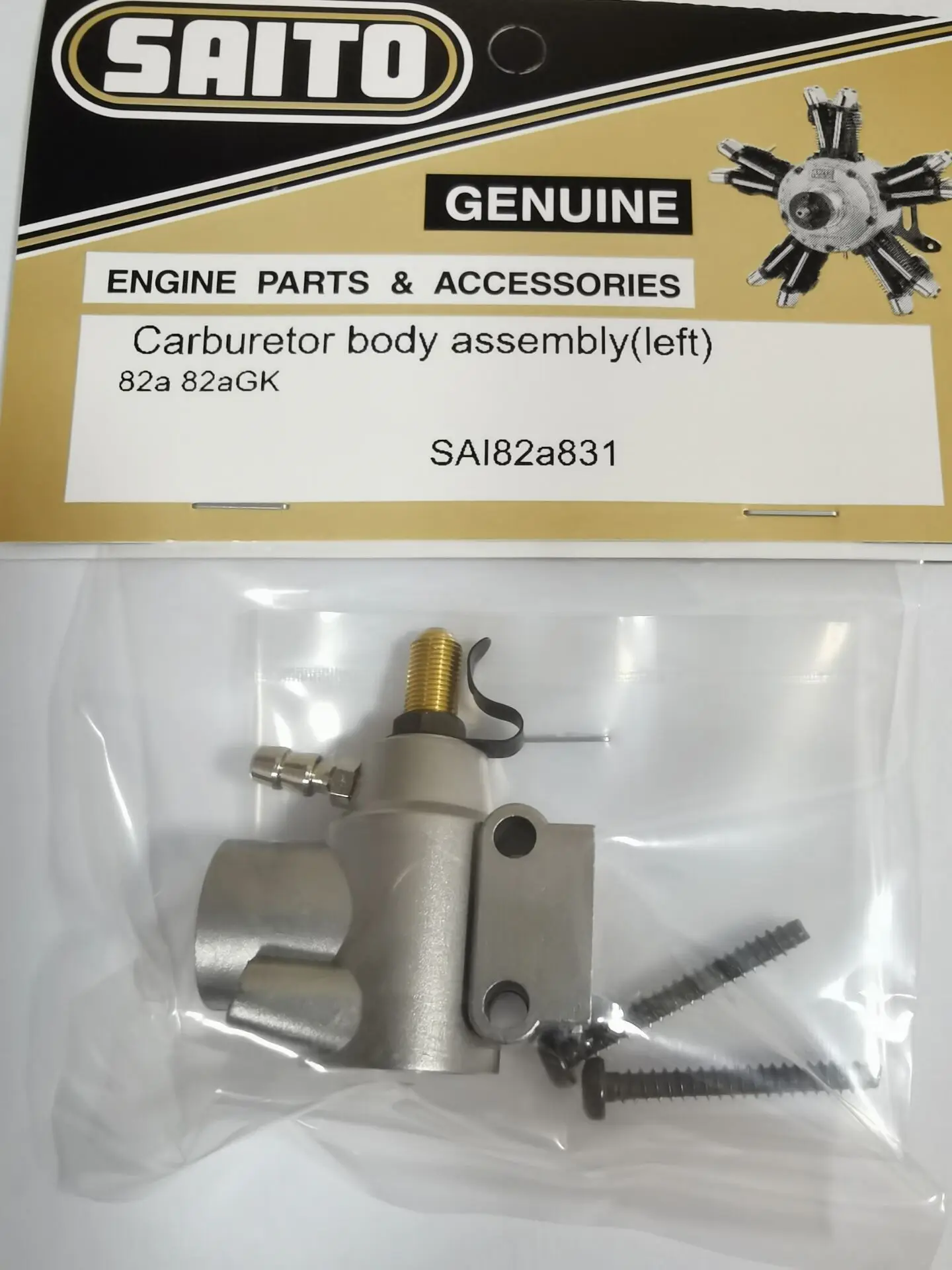 Rc Saito Engines Parts Fourstroke Engine Carburetor Body Assembly, Left Ab, Ac Sai82a831