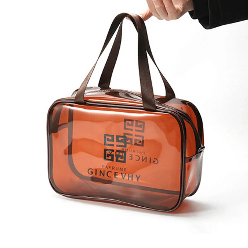 

2019 PVC Transparent Storage Cosmetic Bag Travel Portable Bathroom Wash Bags