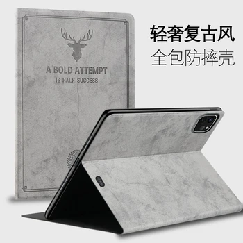 

Smart Auto Sleep Wake Cover for Apple ipad pro 2020 12.9 inch Leather Case Cloth Texture Deer Funny Protective Phone Bag
