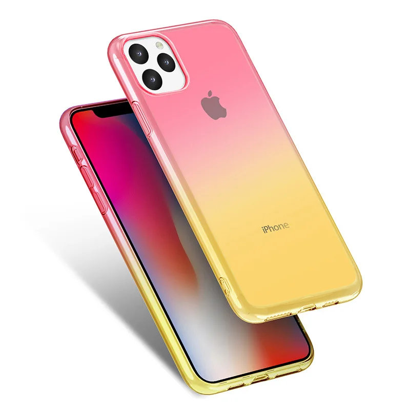 Color 2 Для iPhone 11 Pro Чехол градиентный прозрачный для 11 Pro Max Xs XR XIR мягкий TPU чехол Coque Shell силиконовая, в цветах радуги чехол для iPhone - Цвет: Color 2