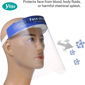 

Disposable Safety Face Shield Fluid Resistant Full Face Mask Transparent Visor Protection From Splash Anti-fog Mask