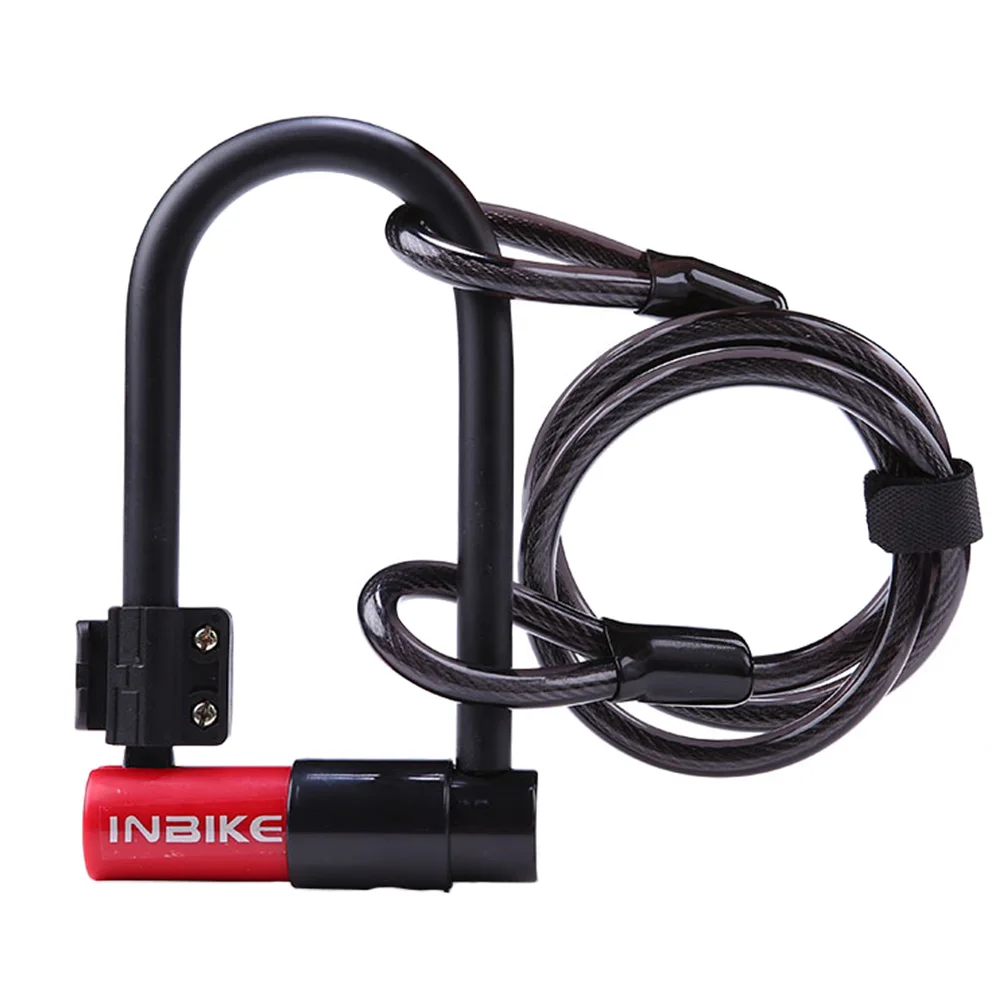 Red Black Сплав Аксессуары Блокировка велосипеда блоки с ключами цепи u-образный Открытый Велоспорт Анти гидравлический Противоугонная защита портативный - Цвет: Red Black
