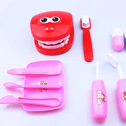 Jouet d'éducation précoce pour enfants, jeu de maison, médecin, petit dentiste, Simulation de brossage, dentier, jouet médical pour bébé, sac fourre tout pour enfants 
