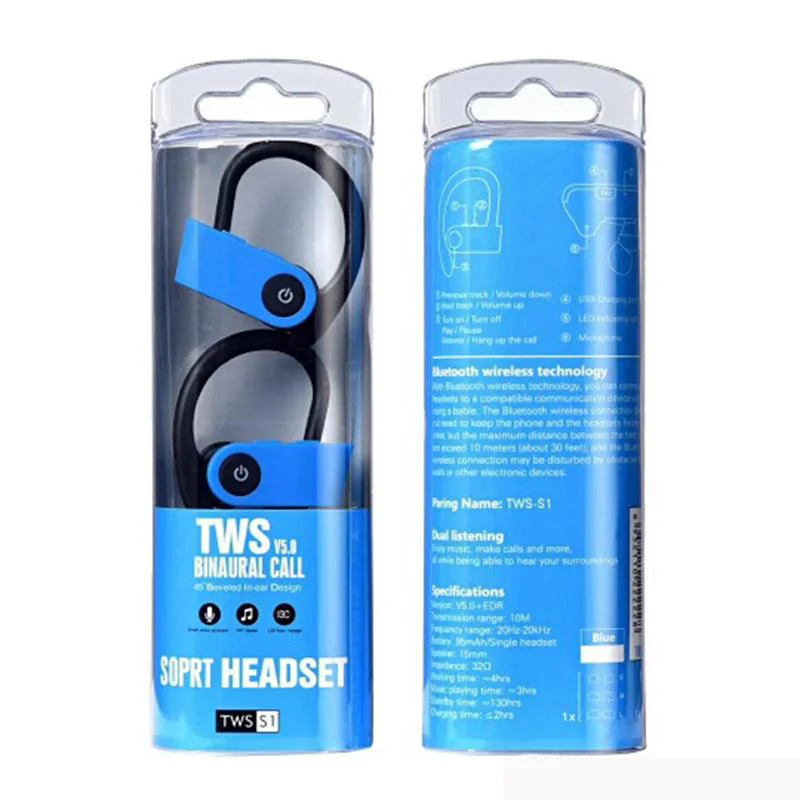 

New Wireless Bluetooth Earphones TWS S1 Sport Gaming Headphones HiFi Stereo Handsfree with Mic Headset for iPhone 11 samsung