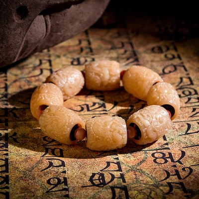 22mm dragon beads Ручной работы тибетский верблюжья кость Дракон Мала Браслет буддийский Ом четки для мантры браслет Тибетский костяной хороший браслет, приносящий удачу - Окраска металла: 22mm dragon beads