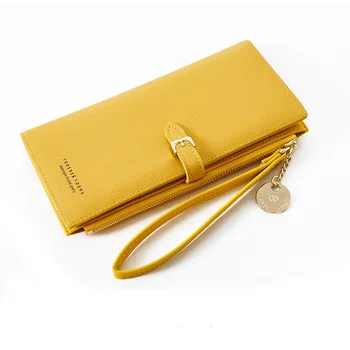 

Women's Long Wallet Solid Color Hand Clutch Ladies Wrist Bag Portefeuille Femme Wallets Cartera Billetera Mujer Portfel Damski