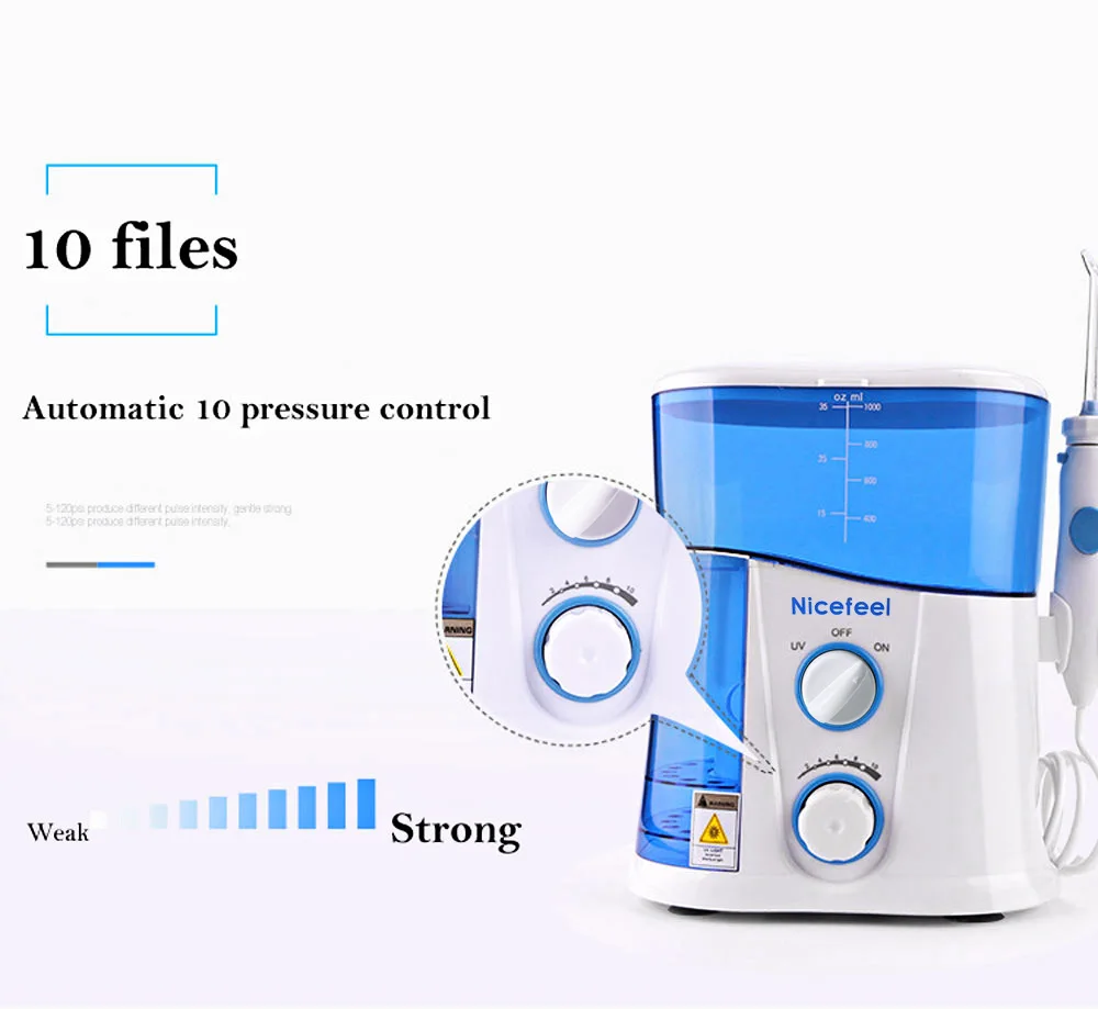 1000 мл Nicefeel, профессиональная зубная нить, струя воды, уход за полостью рта, очиститель зубов, ирригатор серии, портативный гигиенический ирригатор, набор