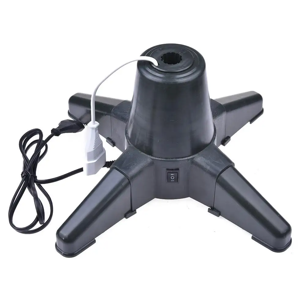 

Christmas Tree Stand Electric Holder Base Cast Iron Stand 360 Degree Rotation Mute 4 Feets Decor Christmas Decorations for Home