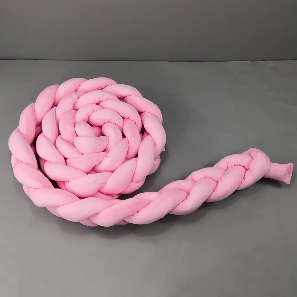pink 1M Милая кровать бампер украшение дома мягкая подушка дети длинный узел защита для кроватки хлопок - Цвет: pink 1M
