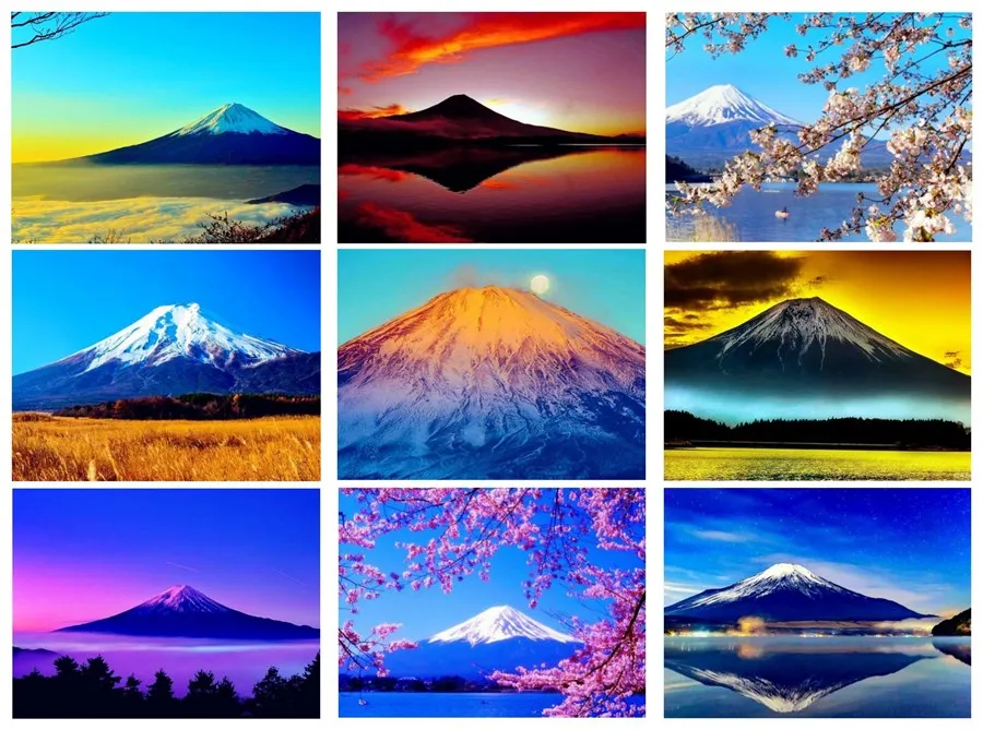 5D DIY Diamond Painting Landscape Cross Stitch Kit Embroidery Mount Fuji Home Furnishing Decoration Picture Gift | Дом и сад