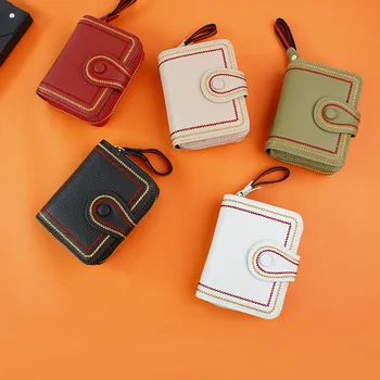 

2019 New Leather Lady Wallet Short Fashion Organ Multi Card Holder Small Wallet