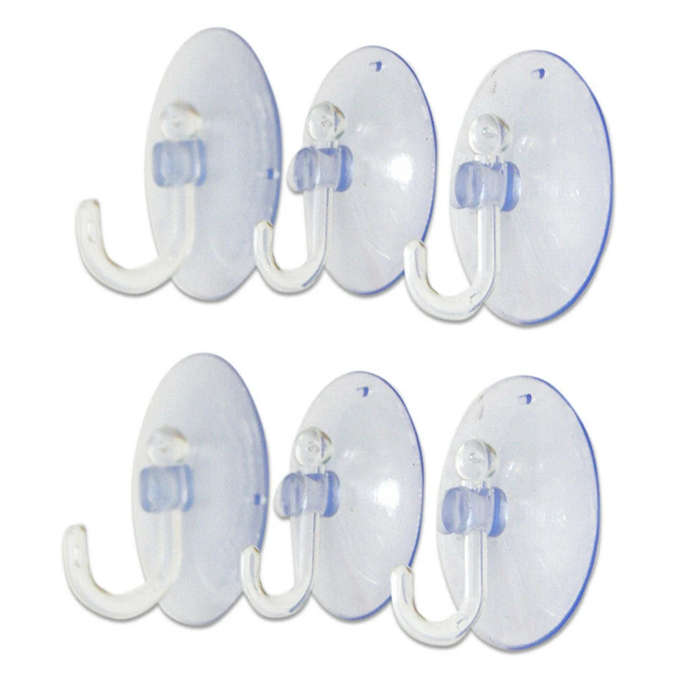 Clear Suction Cup Hooks Hanger Strong Rubber Suckers Window Glass Bathroom 