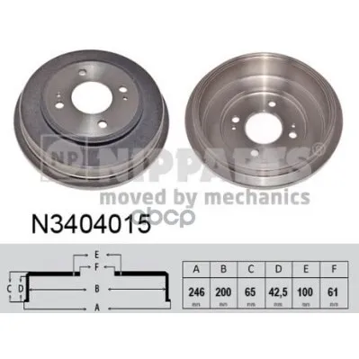 Барабан Тормозной Honda Civic 01-05 Nipparts N3404015 Nipparts арт. N3404015