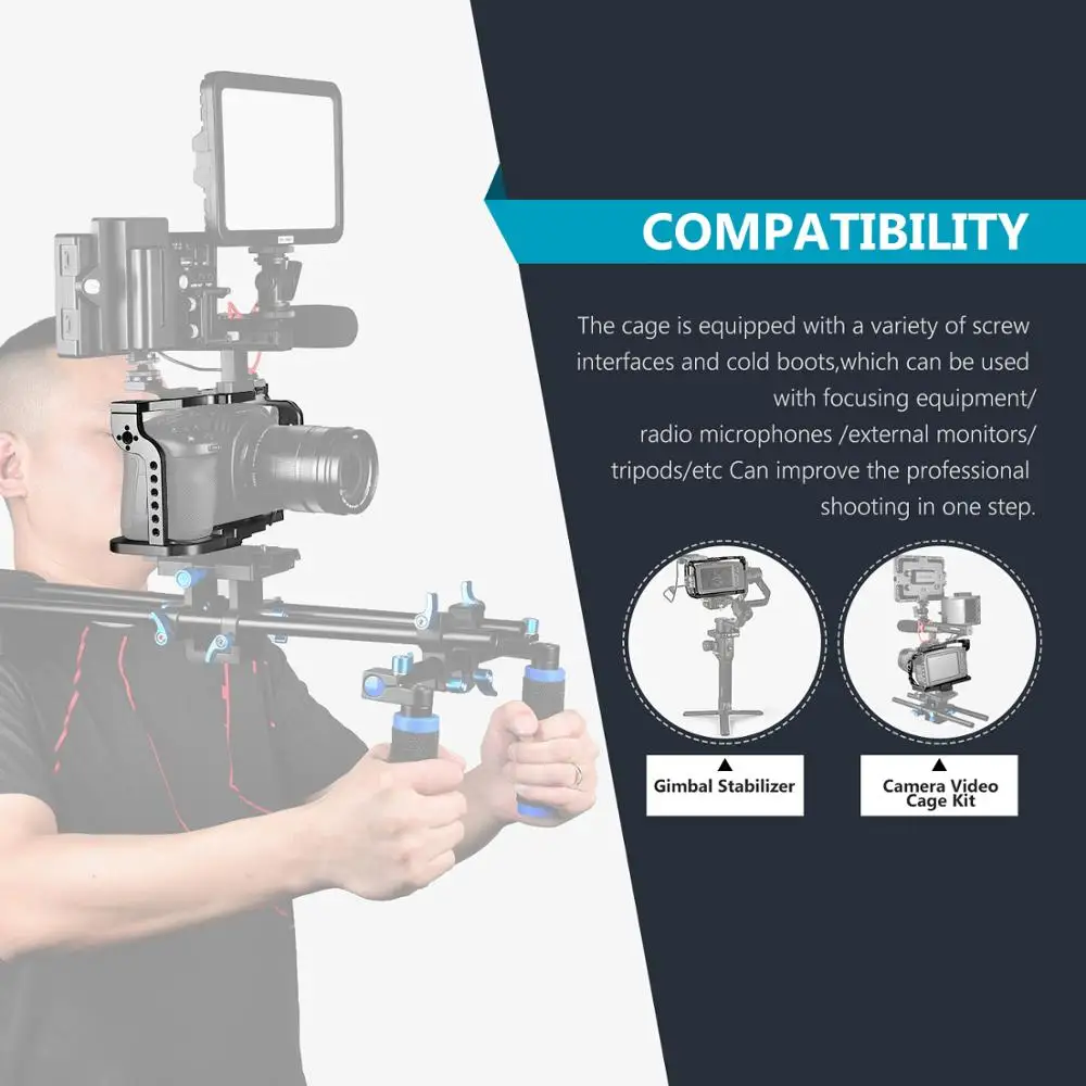 Neewer клетка для камеры совместима с BMPCC 4K и 6K Blackmagic Дизайн Карманный кинотеатр камера 4K и 6K с быстрой обувной пластиной