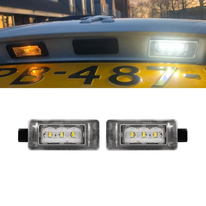 2Pcs/Set LED Number License Plate Lights For Peugeot 207 CC 308 MK2