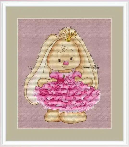 

tt Counted Cross Stitch Kit Bonnie Rabbit Princess Rabbit Handmade Needlework For Embroidery 14ct Cross Stitch