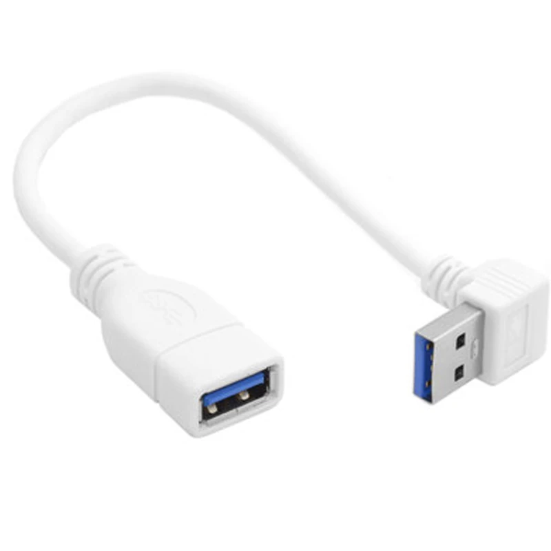 Белый 0 2 м Колено 90 градусов USB 3 кабель питания стандарта штырь-гнездо удлинитель
