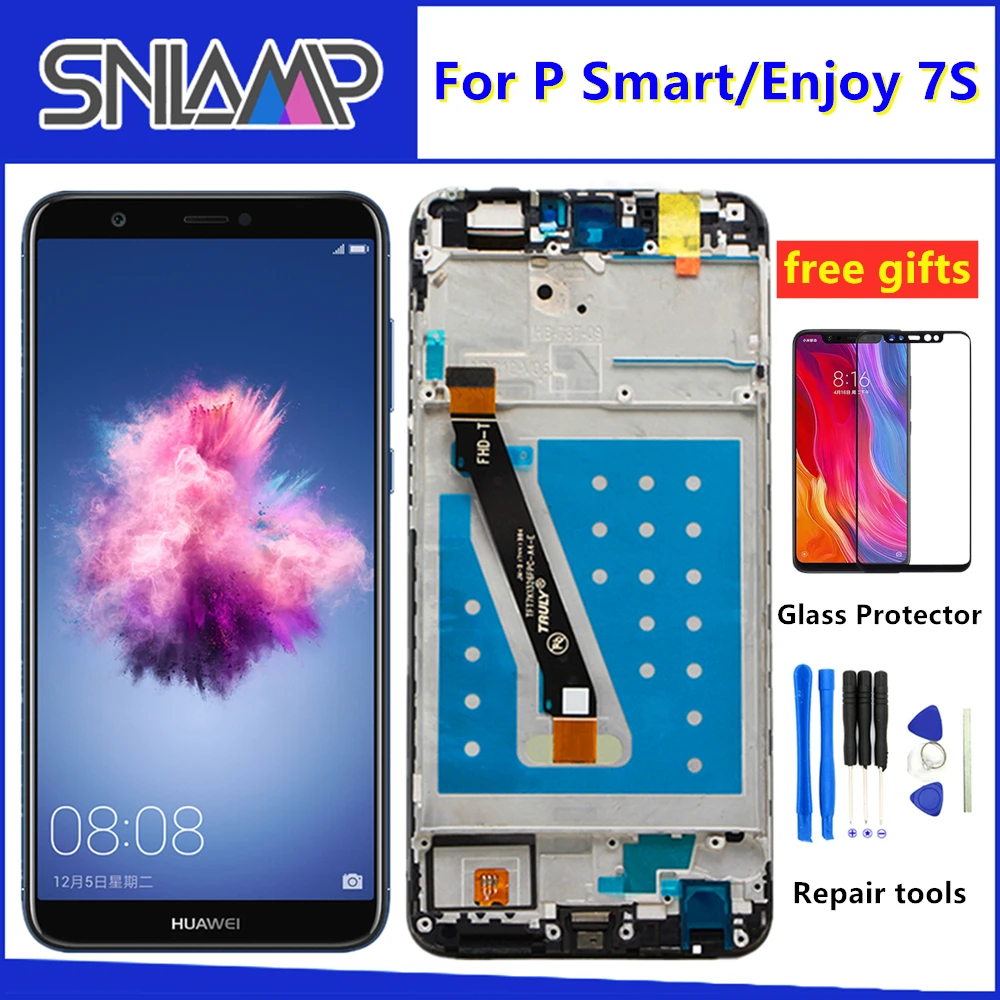 

For Huawei P Smart LCD Display Touch Screen Digitizer Assembly For Huawei Enjoy 7S LCD With Frame FIG LX1 L21 L22 Screen Replace