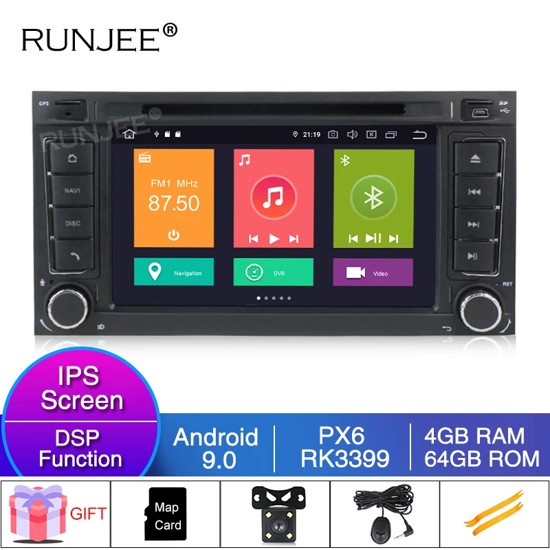 Автомагнитола RUNJEE 2 din Android 9 для VW Volkswagen Touareg T5 Transporter Multivan gps Мультимедиа Навигация