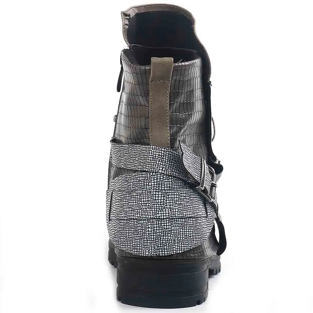 women ankle boots leather womens large sizes Solid Square heel ladies for winter shoes bota feminina #U | Обувь