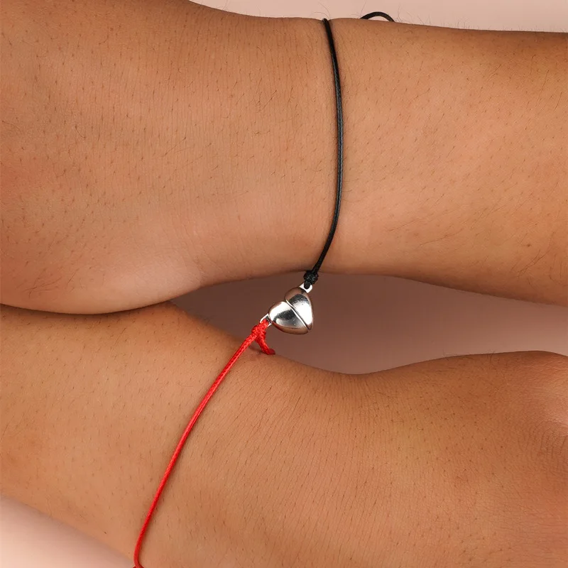 Bracelet Jewelry Heart-shaped Magnet Couple Bracelets Adjustable 2PCS/Set