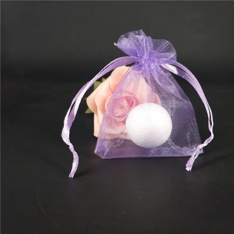 light purple 50 шт., однотонные сумки из органзы, свадебные мешки, ювелирные изделия, подарочные упаковки любимым подарочным мешком, коробка для свадьбы, для дома, oragnizer 5z - Цвет: light purple