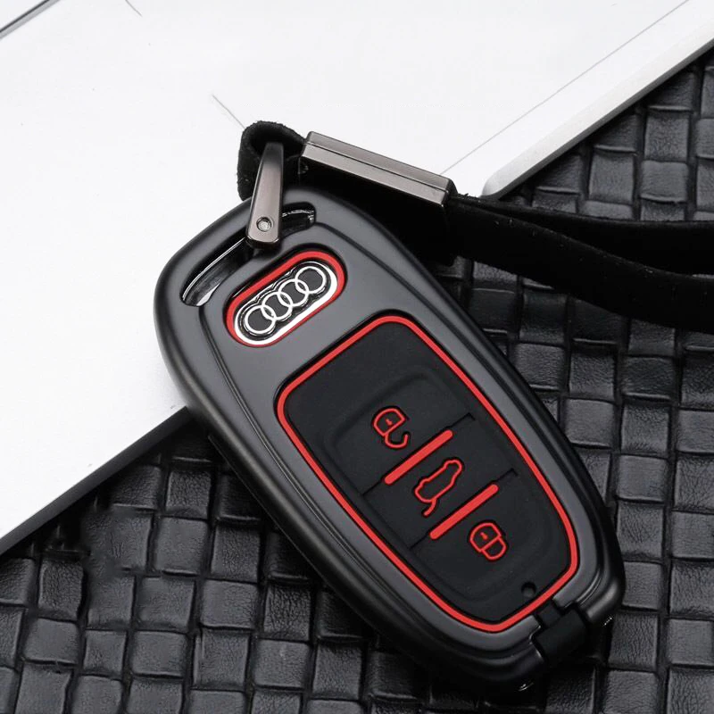 Car Metal Key Shell for Audi A6 RS4 S5 A3 Q3 Q5 S3 A4 Q7 A5 TT Car key bag cover decoration business Key Case for car