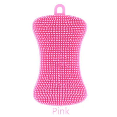 Pink Чистящая щетка для мытья посуды, теплоизоляция, многоцветная посудомоечная машина, многофункциональная ткань для мытья мыла - Цвет: Pink