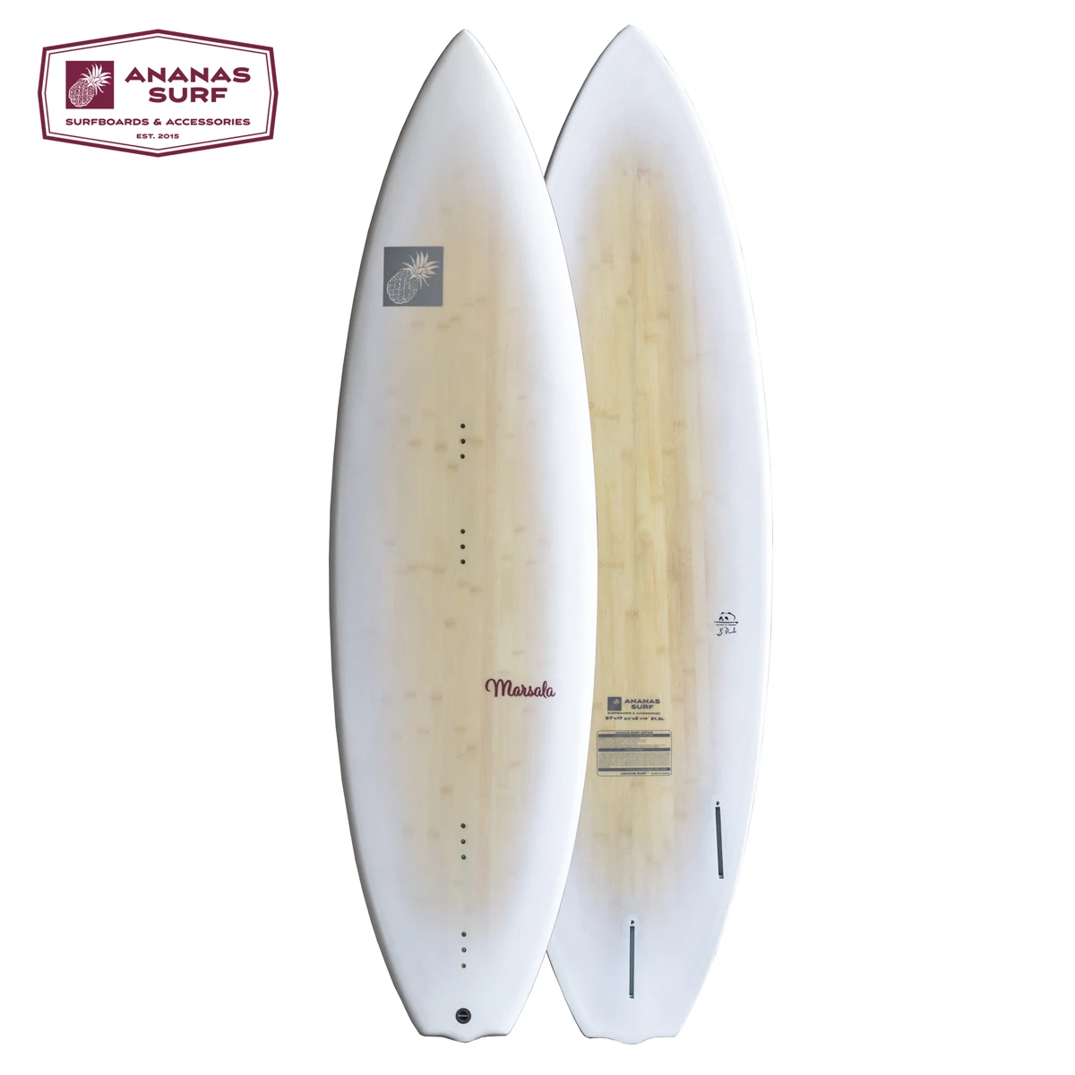 

Ananas Surf Marsala 5'7" kite surfboard directional kiteboard with fins and traction pads