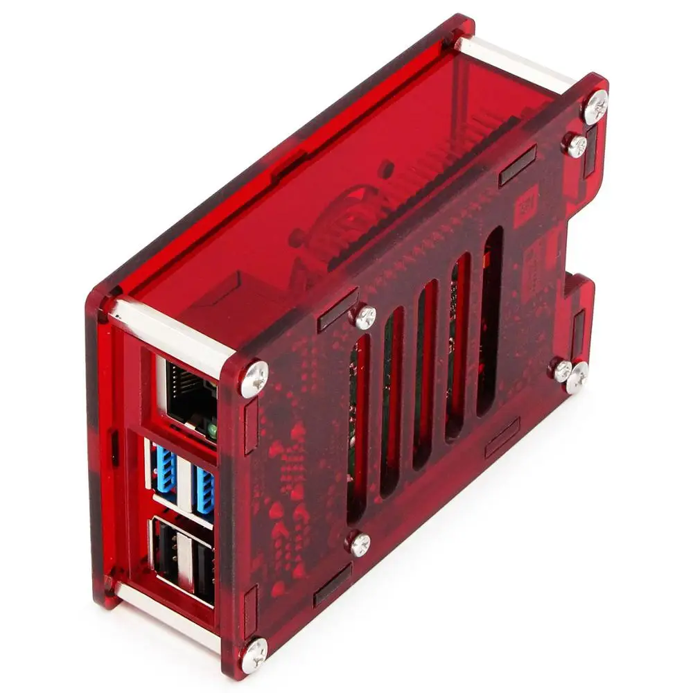 Корпус C4: прозрачный красный Raspberry PI 4 корпус коробка PI4 Модель B 1 ГБ/2 ГБ/4 ГБ