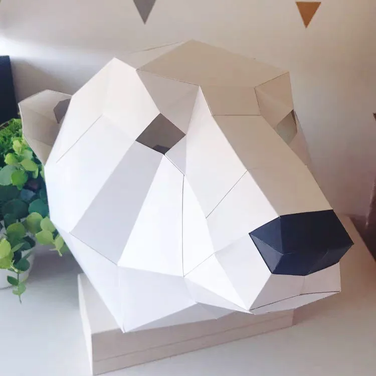 Полярный Медведь DIY Маска Костюм для участия в рождественском представлении для взрослых и детей картона дышащая Хэллоуин вечерние смешные маски