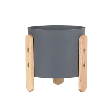 

Nordic Flower Pot With Wood Stand Succulent Plant Container Storage Pot Planter Pots For Flowers Bonsai Home Decoration
