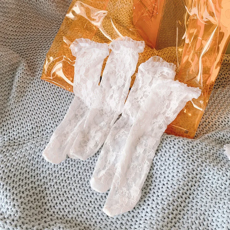 Кружевные носки для маленьких девочек гольфы принцессы малышей свадьбы сетчатые