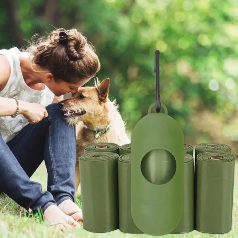 Пакет для собачьих экскрементов, Compostable Puppy, очистка отходов домашних животных, мешки для мусора, дополнительное водонепроницаемое покрытие, сохраняет рулон сухими