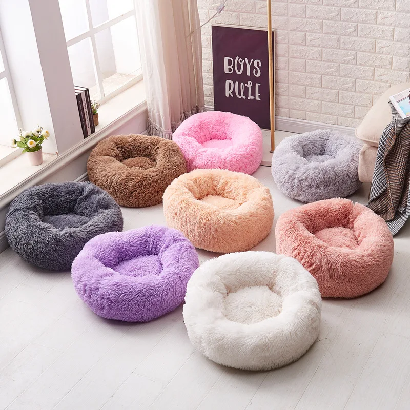 

Soft Plush Dog Bed Round Shape Sleeping Bag Kennel Cat Puppy Sofa Bed Pet House Winter Warm Beds Cushion Superior Comfort