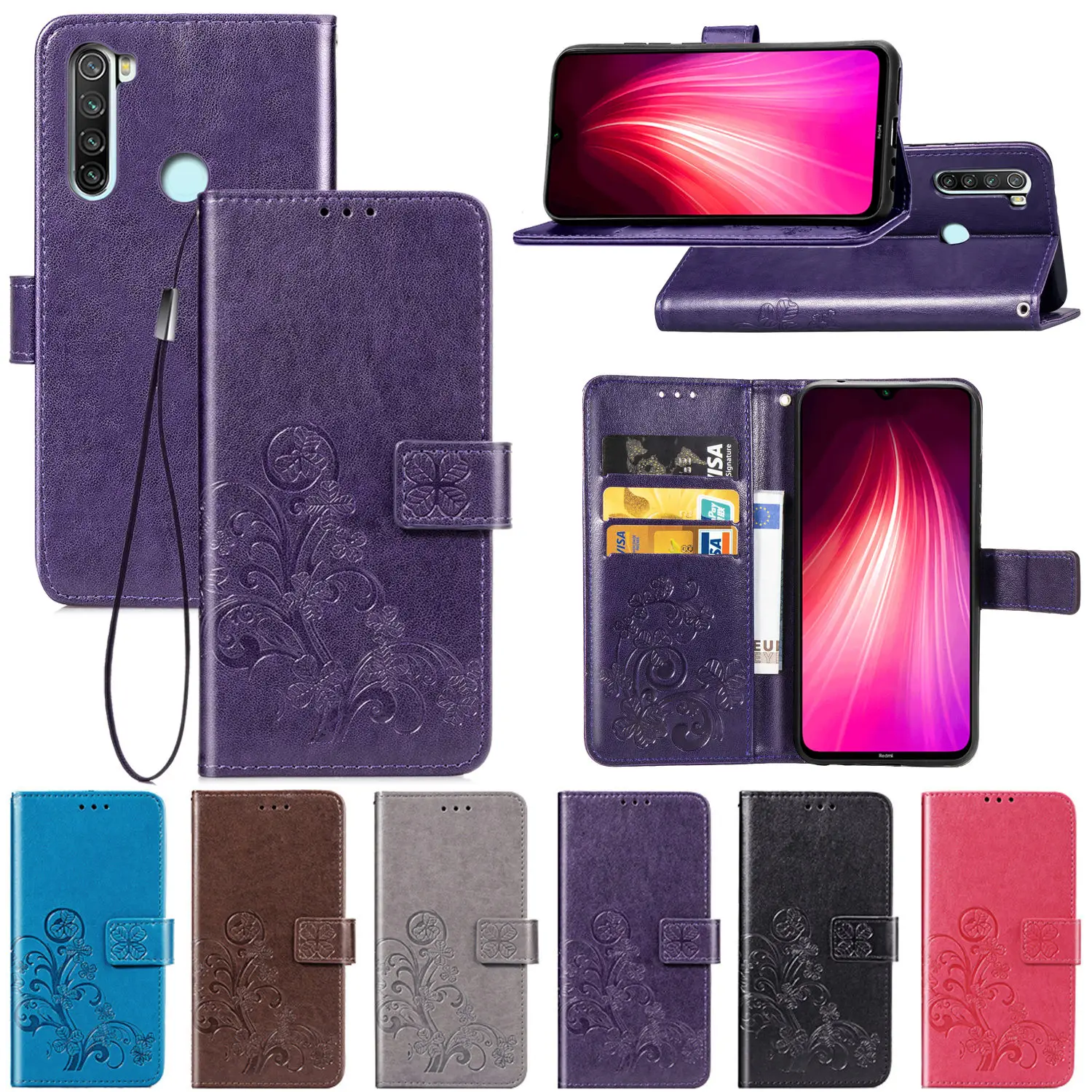 Чехол для Redmi Note 8 4x 7a 6a 4a кожаный чехол с откидной крышкой и кристаллами Xiaomi 9T Mi A2