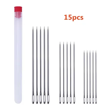 

MIUSIE 15pcs 3 Size Needles Hand Sewing Crafts Large Big Eye Manual For Embroidery Tapestry Apparel Sewing Fabric Sewing Needle