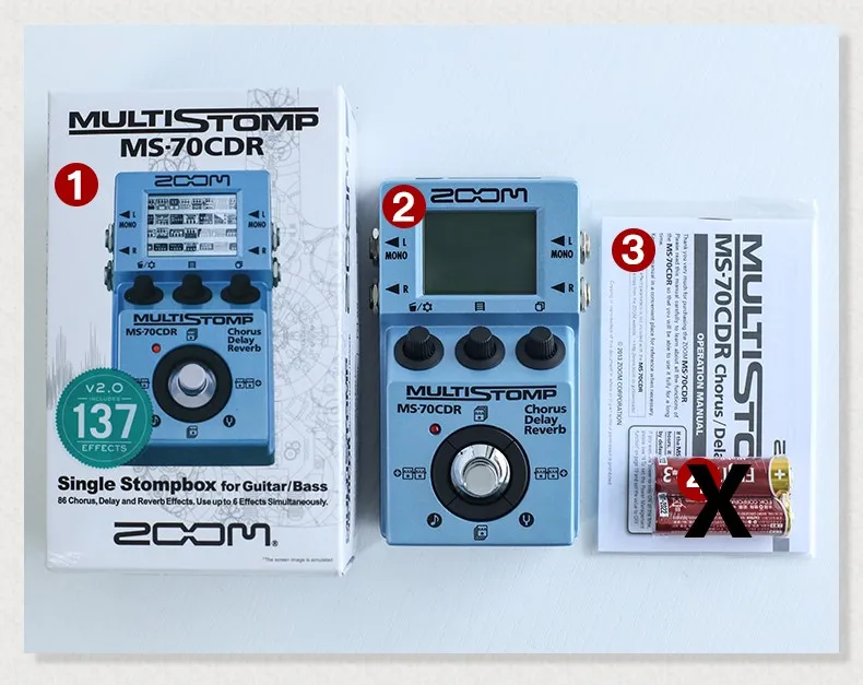 ZOOM Multistomp MS-70CDR Single Stompbox Effect Pedal For Guitar Bass  Chorus Delay And Reverb Effects