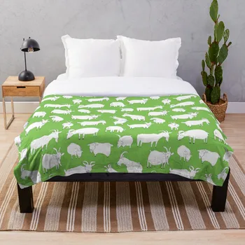 

Charity fundraiser Green Goats Blanket Wool Flannel Plush Blanket Bedspread For office Sherpa Blanket Couch Quilt Cover Travel