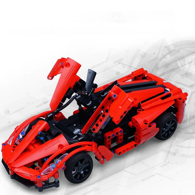 Remote Control Racing Creative Building Blocks Car Assembled Toys Children's Puzzle Electric Charging Sports Car Boy Gift