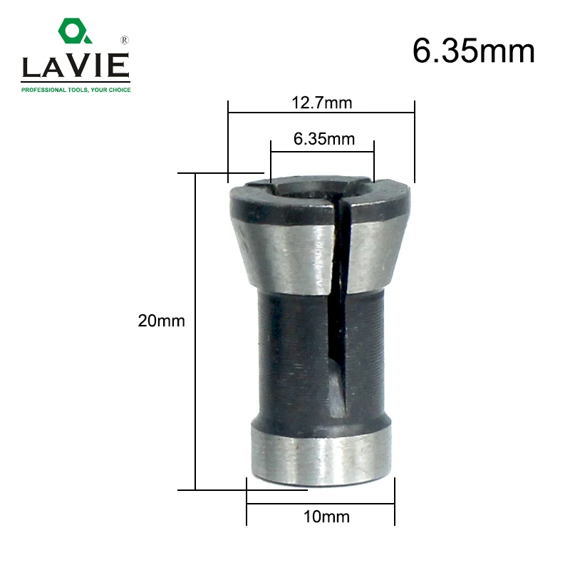 6.35mm LAVIE 1 шт. 3 шт. набор цанги 6,35 мм 8 мм 6 мм цанговый патрон гравировальный станок для обрезки электрический маршрутизатор фрезерные принадлежности для резки - Длина режущей кромки: 6.35mm