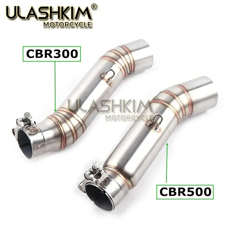 Средняя выхлопная труба мотоцикла для HONDA CBR400 CBR500R 2013- CB400 CB500X 2013- или CBR300 CBR300R слипоны