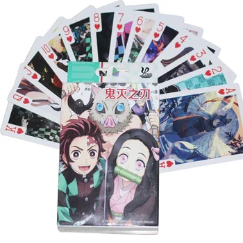 

Anime Agatsuma Zenitsu Kamado Tanjirou Demon Slayer Kimetsu No Yaiba Family board games Props poker toys Gift|Action