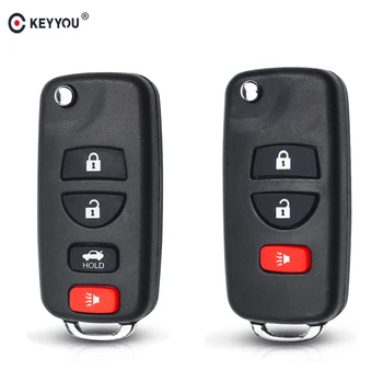 

KEYYOU Modified Flip Remote Key Shell For NISSAN Pathfinder Titan Versa Maxima Frontier Xterra Murano INFINITI 3/4 Button