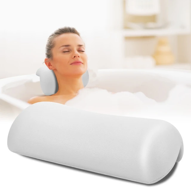 Almohada de baño de spa antideslizante para bañera con reposacabezas suave  e impermeable con ventosas, accesorios de baño fáciles de limpiar (1