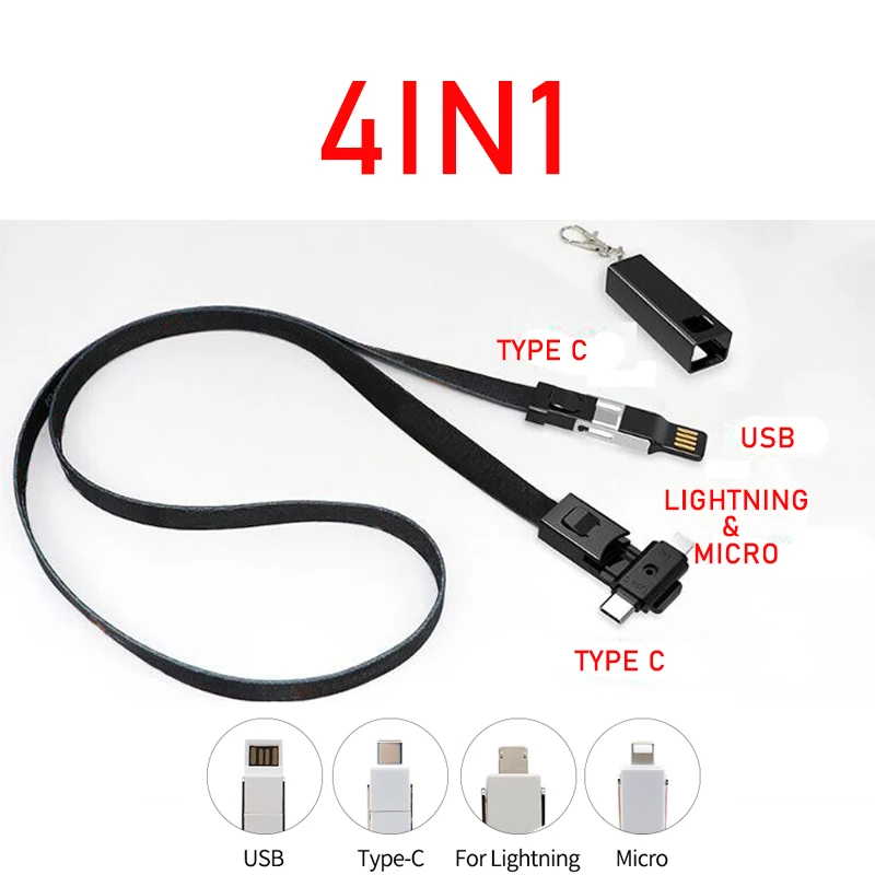 Ремешок для сотового телефона Micro-usb кабель для зарядки, 33,5 дюймов линейка Lanyards шейный шнур для зарядки телефона/ключей/брелка